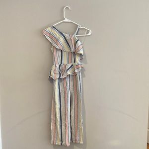 Girls off the shoulder long pant Romper